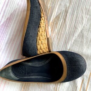 Tory Burch Denim and Bamboo shoes - Sz 5